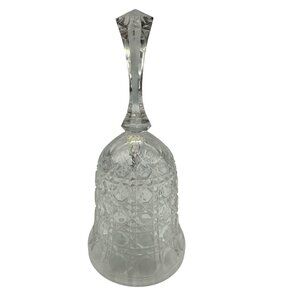 Vintage Federal Glass Co. Windsor Pattern Clear Glass Dinner Bell Cane & Button